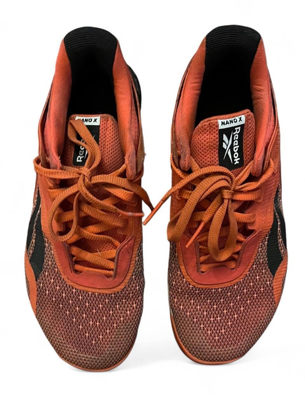 Reebok Orange Mesh Athletic Shoe with Black Accents